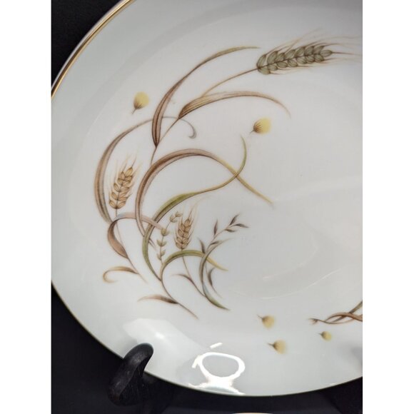 Yamaka China Autumn Pride 7 1/2"  Coupe Soup Bowls 22K Gold Trim Set of 4 - Picture 3 of 11